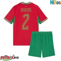 Camiseta Marruecos Achraf Hakimi #2 Primera Equipación para niños Mundial 2026 manga corta (+ pantalones cortos)